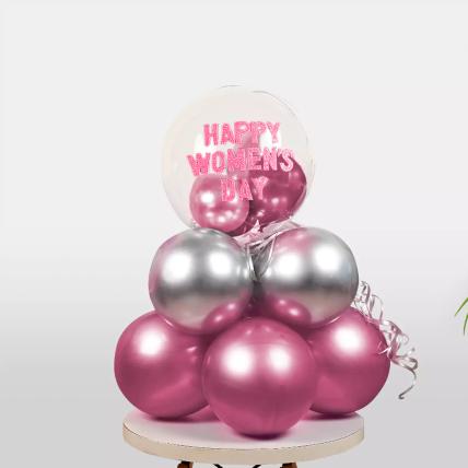 Pink Themed Starry Womens Day Balloon Bouquet 