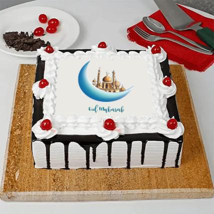Eid Mubarak Black Forest Photo Cake