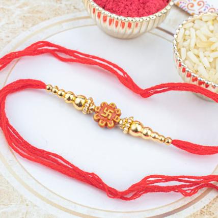 Swastik Rakhi with Beads