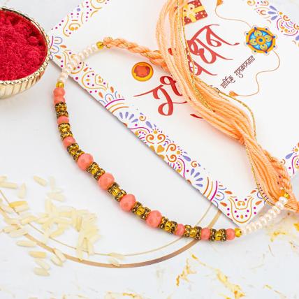 Beautiful Dual Color Pearl Rakhi