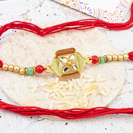 Golden Kundan Rakhi