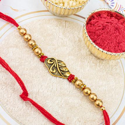 Golden Bead Rakhi