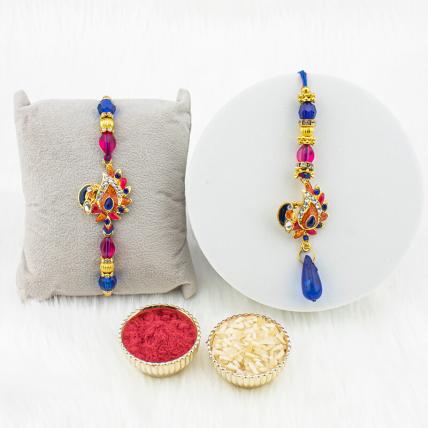 Peacock Lumba Rakhi Set