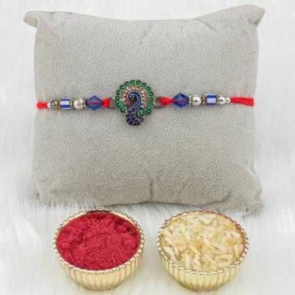 Special Kundan Peacock Rakhi