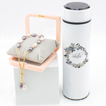 Grey and pink bracelet with Temperature Bottle