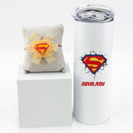 Superman Rakhi With Straw sipper