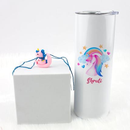 Unicorn Rakhi with Straw sipper