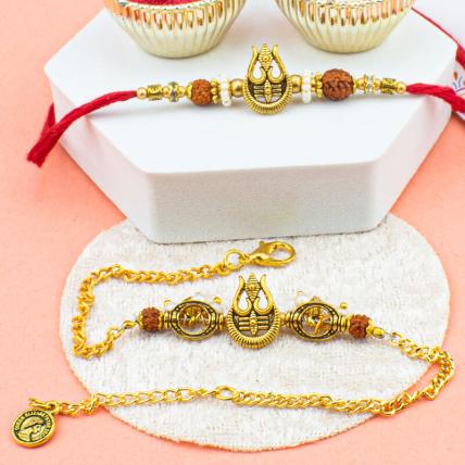 Lord Shiva Trishul- Bhaiya Bhabhi Rakhi set