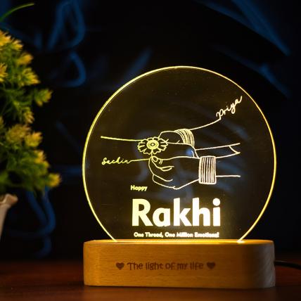 Engraved Acrylic Rakhi Lamp For Brother