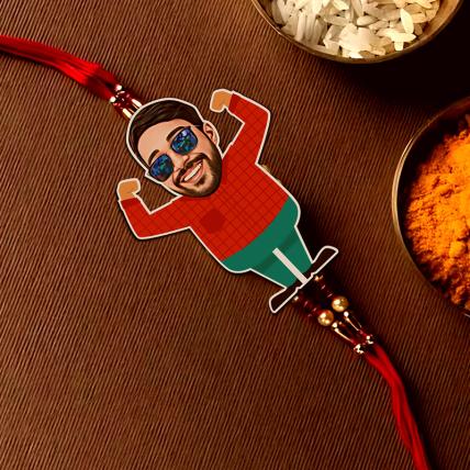Flexing Muscles Personalized Photo Rakhi