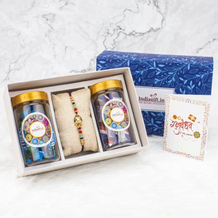 Choco celebration box with Ornamental Kundan Rakhi