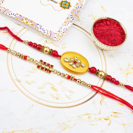 Stone & Pearl Rakhi Set