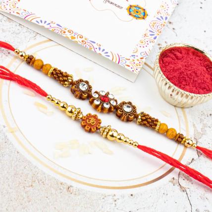 Shri Ganesha & Krishna Rakhi Set