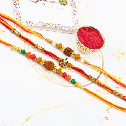 Mouli Beads Rakhi Combo