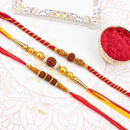 Pearl Rudraksh Rakhi Combo
