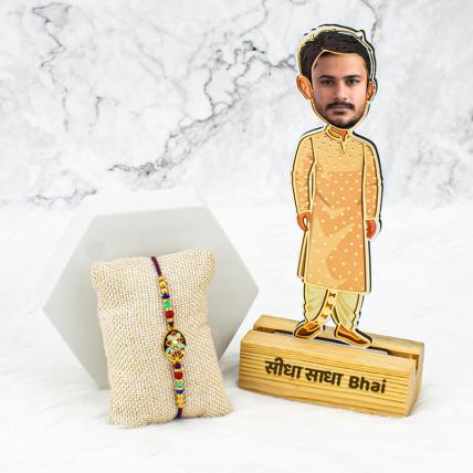 Sidha sadha Bhai Caricature  With Rakhi