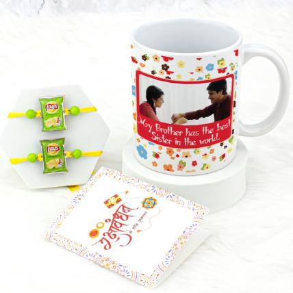 Lays Rakhi with Rakhi Photo Mug