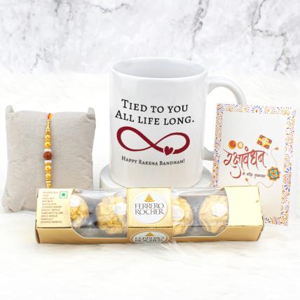 Tied to you Rakhi & Ferrero Rocher Combo