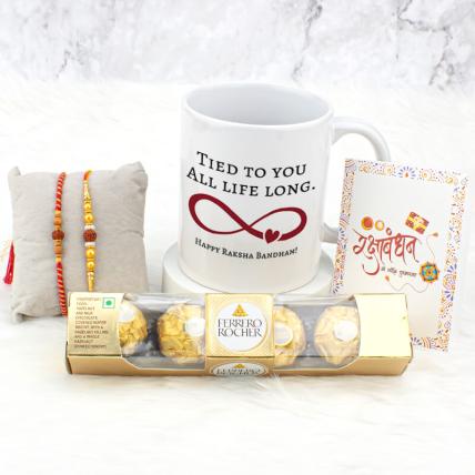 Tied to you Mug with Rakhi & Ferrero Rocher