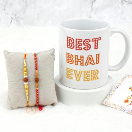 Best Bhai Ever Mug & Rakhis Combo