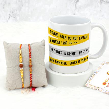 Crime Partner Mug & Rakhis Combo