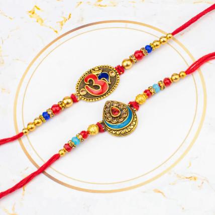 OM Pearl Rakhi Set
