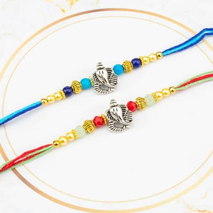 Pearl Ganesha Rakhi Set