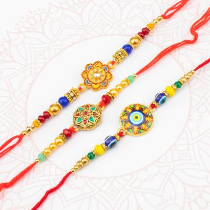 Pearl Leaf Rakhi Combo