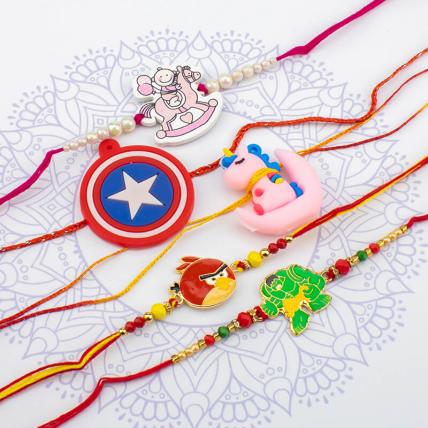 5 Beautiful Rakhis Set 