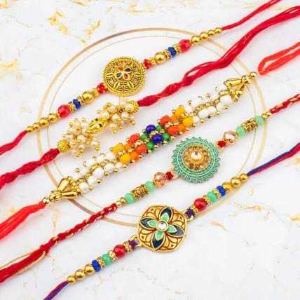 Exquisite 5 Rakhis Set