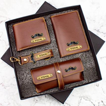 Leather Wallet Kit with Moustache Charm