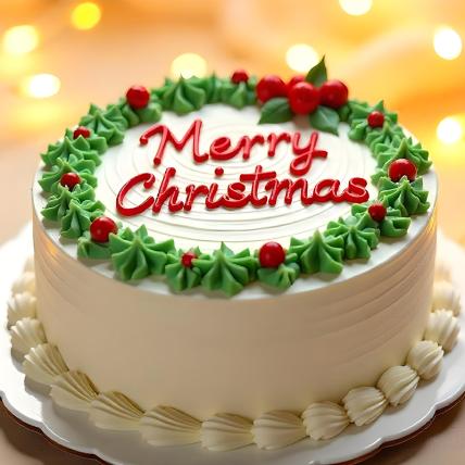 Christmas Theme Vanilla Cake