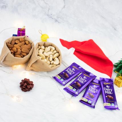 Christmas Nuts And Dairy Milk  Combo 