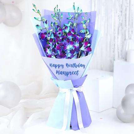 Blue Orchid Personalised Bouquet