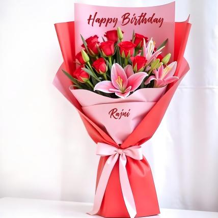 Personalised Roses Lily Celebration