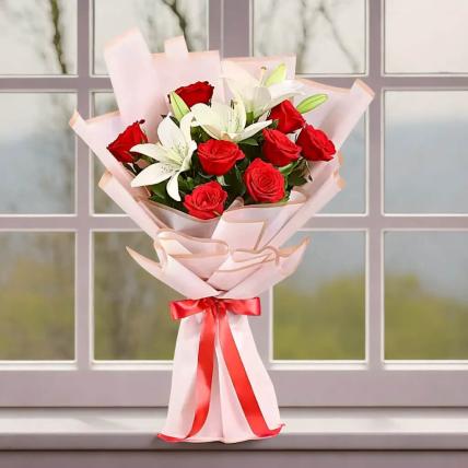 Bunch of Lilies and Roses