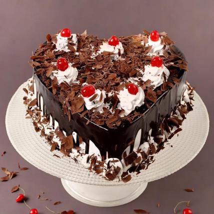 Premium Heart Shape Black Forest Cake