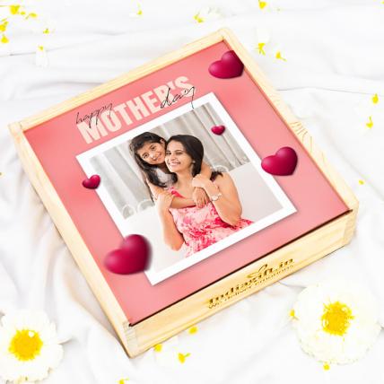 Mothers Day Personalized Wooden Photo Box with Assorted Chocolates