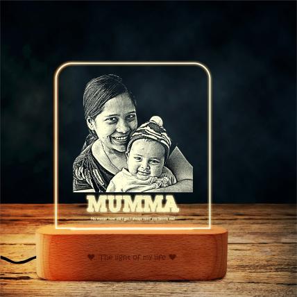 Eternal Need Engraved Mom & Child Lamp