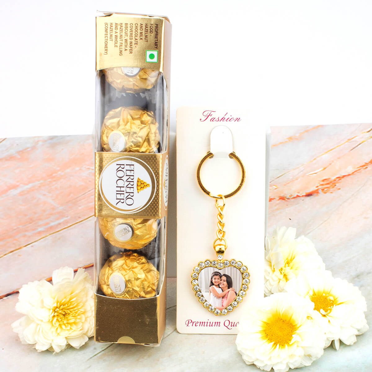 Stone Keychain and Chocolate Combo