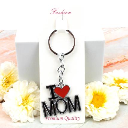 I Love Mom Keychain 