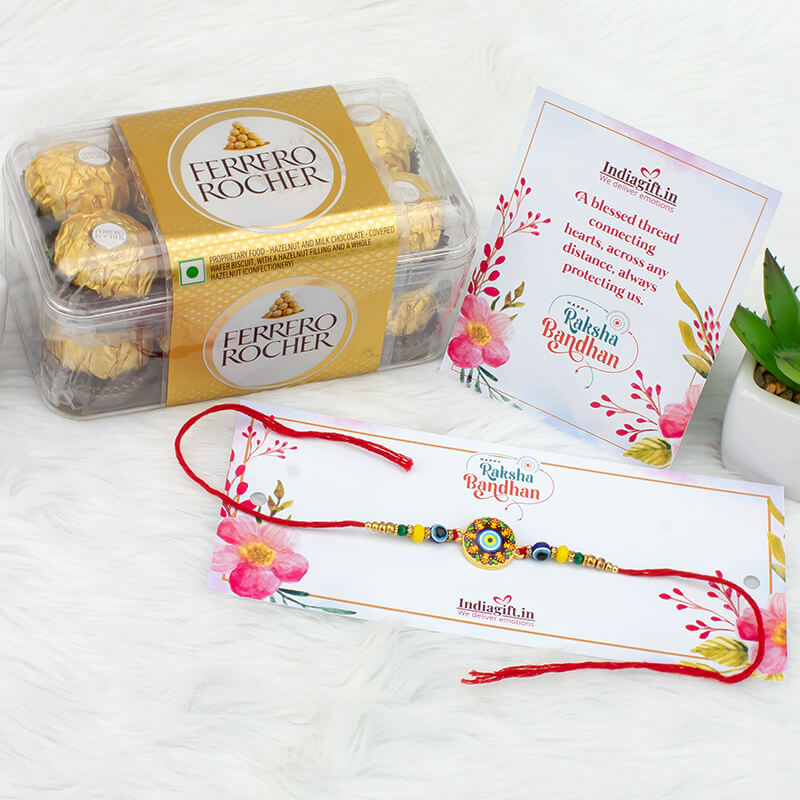 Stone Rakhi with Ferrero Rocher