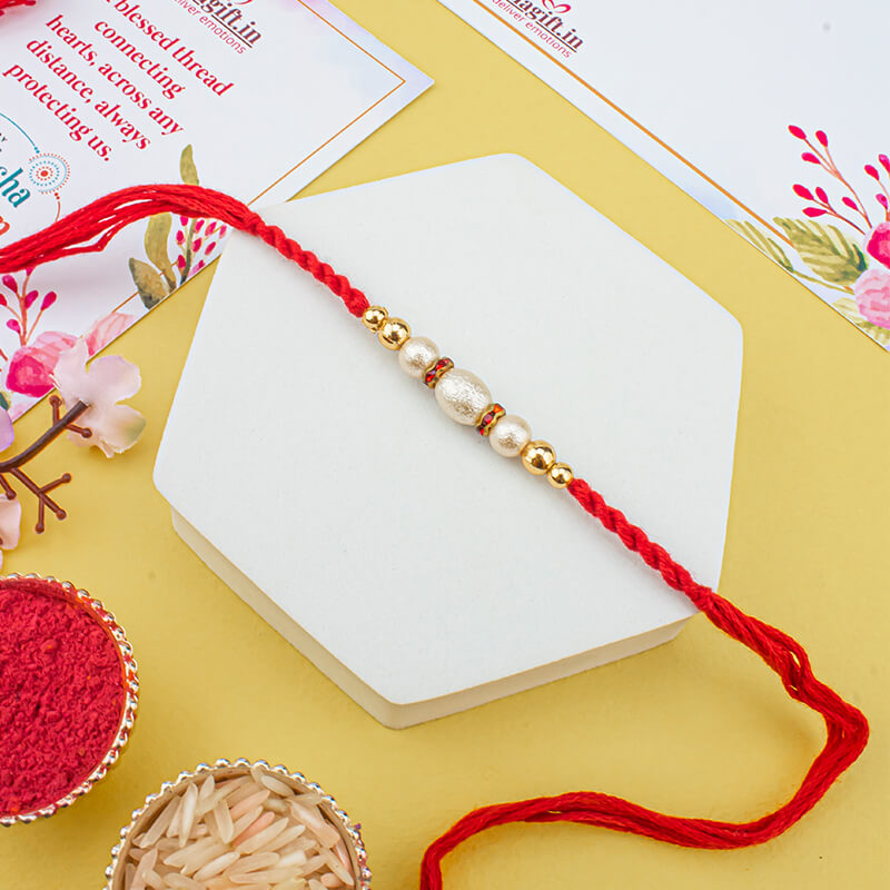 Pearl Beads Rakhi