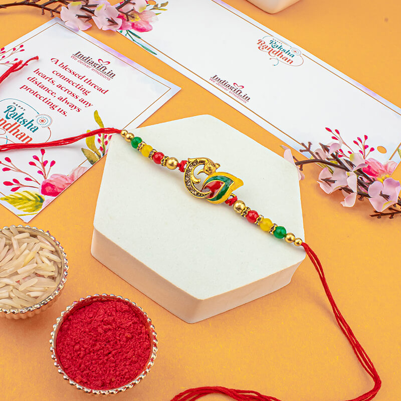 Pearl Peacock Rakhi