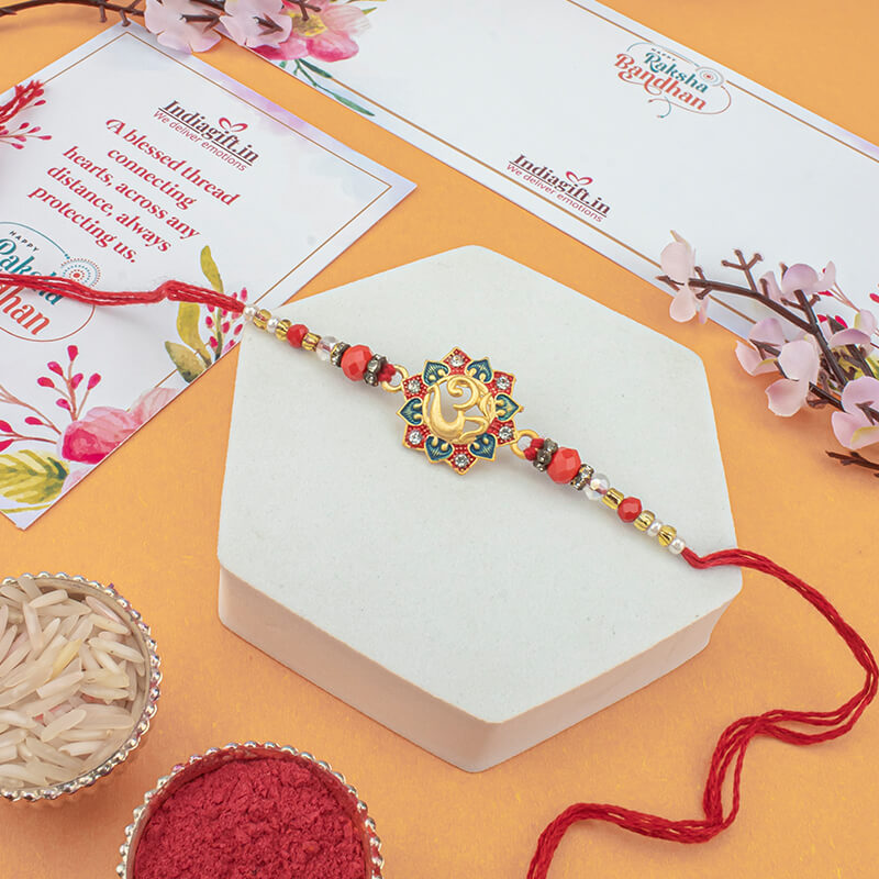  Om Rakhi with Beads