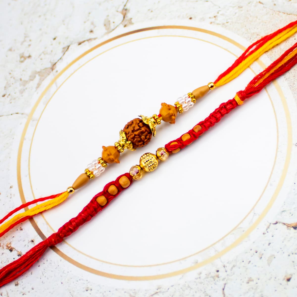 Rudraksh Pearl Rakhi Combo