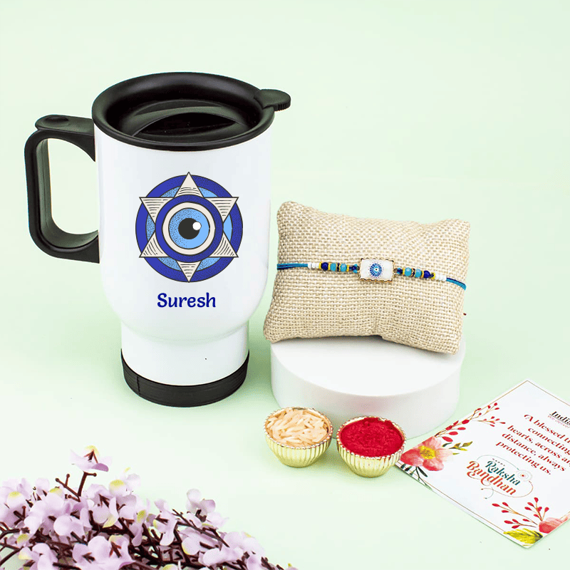 Evil eye Rakhi with Travel sipper