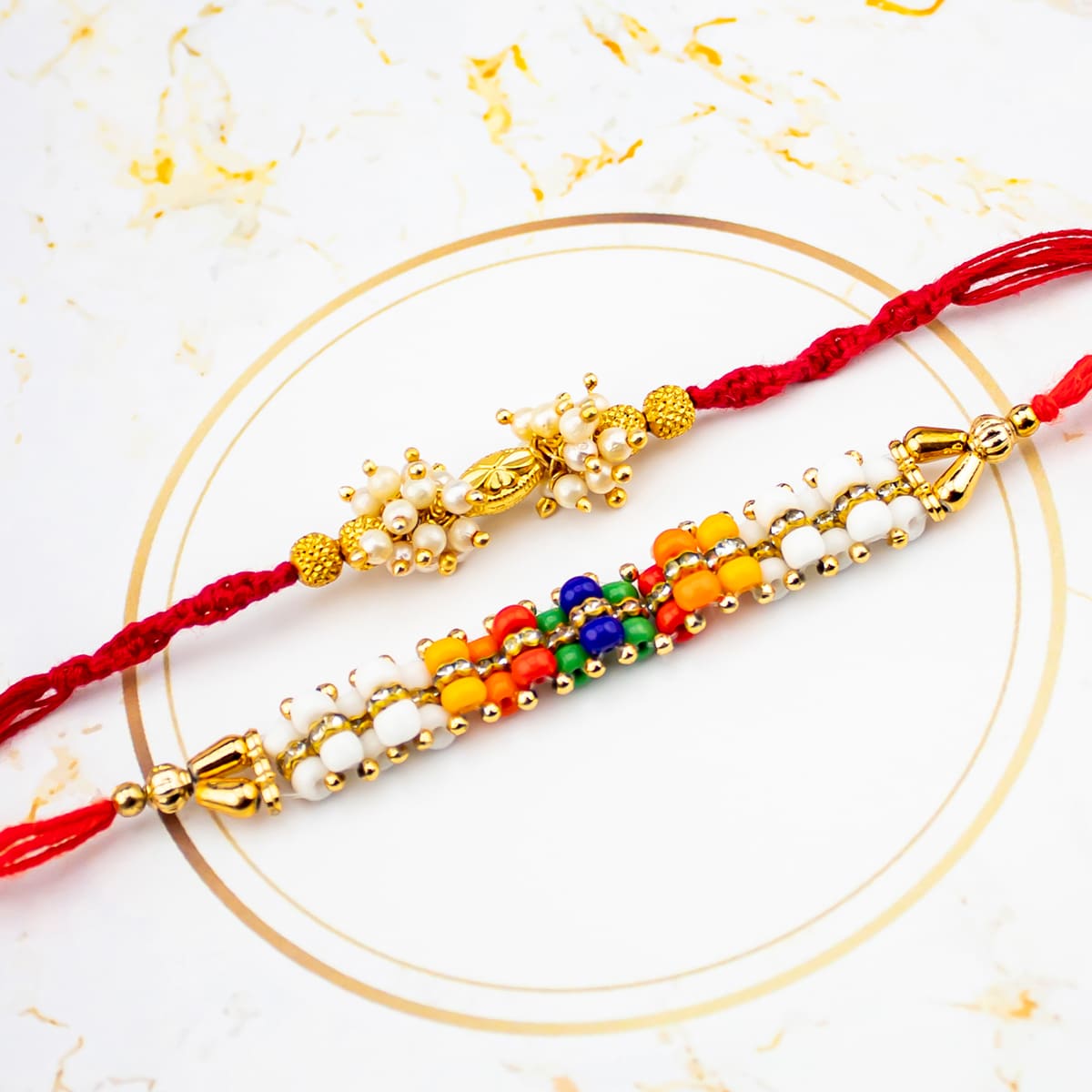 Beautiful Beads Rakhi Set
