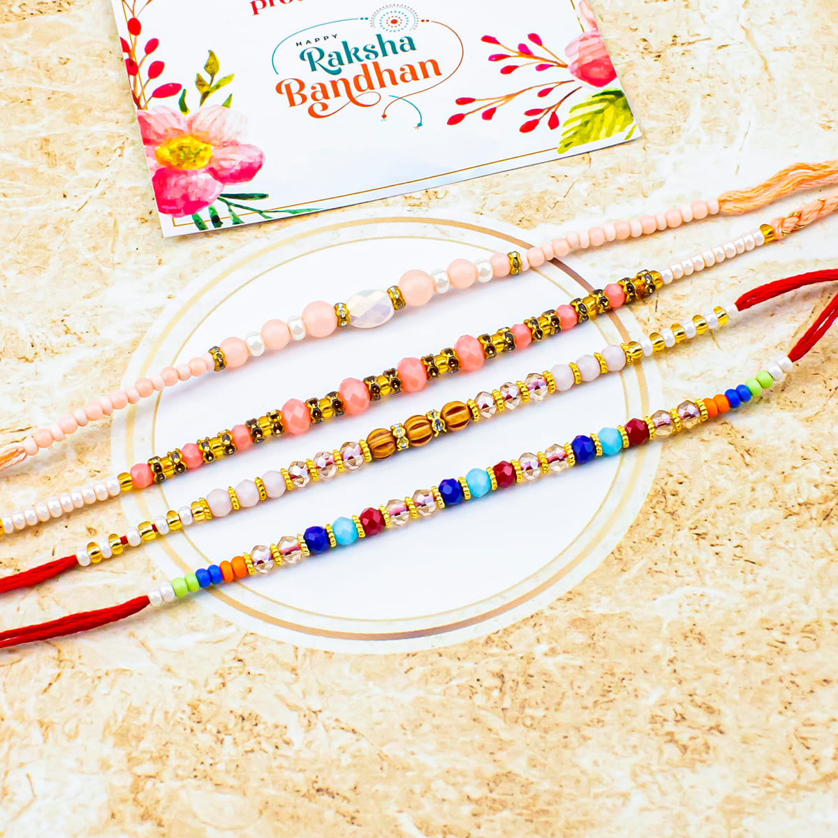 Pearl Rakhi Combo of 4