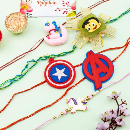 5 Beautiful Rakhis Set 